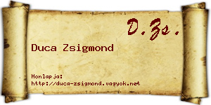 Duca Zsigmond névjegykártya
